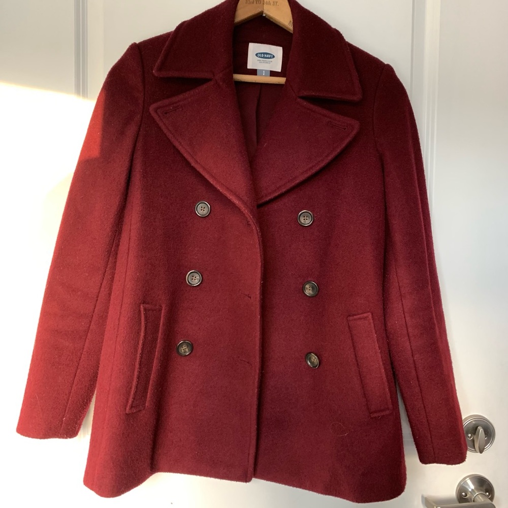 Maroon Peacoat (Old Navy)